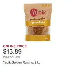 Costco Yupik Golden Raisins, 2 kg offer