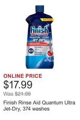 Costco Finish Rinse Aid Quantum Ultra Jet-Dry, 374 washes offer