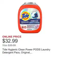Costco Tide Hygienic Clean Power PODS Laundry Detergent Pacs, Original, 79-count offer