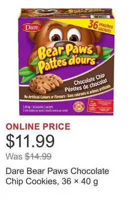 Costco Dare Bear Paws Chocolate Chip Cookies, 36 × 40 g offer