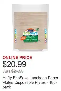 Costco Hefty EcoSave Luncheon Paper Plates Disposable Plates - 180-pack offer