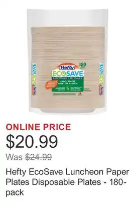 Costco Hefty EcoSave Luncheon Paper Plates Disposable Plates - 180-pack offer