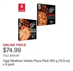 Costco Oggi Meatless Variety Pizza Pack 452 g (15.9 oz) x 8 pack offer