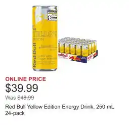 Costco Red Bull Yellow Edition Energy Drink, 250 mL 24-pack offer