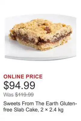 Costco Sweets From The Earth Gluten-free Slab Cake, 2 × 2.4 kg offer