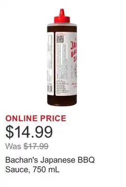 Costco Bachan's Japanese BBQ Sauce, 750 mL offer
