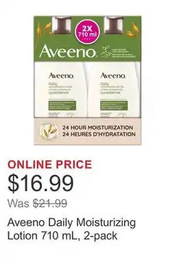Costco Aveeno Daily Moisturizing Lotion 710 mL, 2-pack offer
