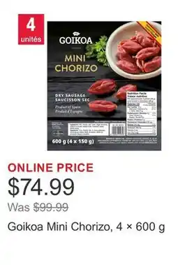 Costco Goikoa Mini Chorizo, 4 × 600 g offer