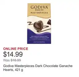 Costco Godiva Masterpieces Dark Chocolate Ganache Hearts, 421 g offer