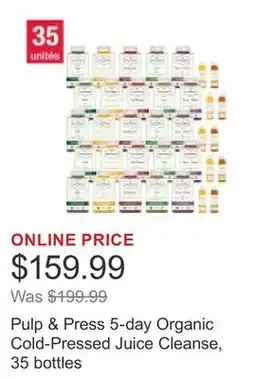 Costco Pulp & Press 5-day Organic Cold-Pressed Juice Cleanse, 35 bottles offer