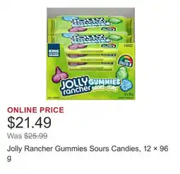 Costco Jolly Rancher Gummies Sours Candies, 12 × 96 g offer