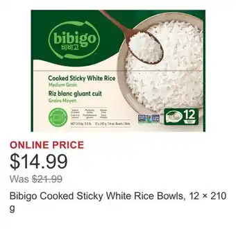 Costco Bibigo Cooked Sticky White Rice Bowls, 12 × 210 g offer