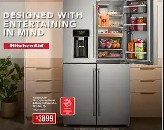 TA Appliances & Barbecues KitchenAid 36 Counter-Depth 4-Door Refrigerator, 19.4 Cu. Ft offer