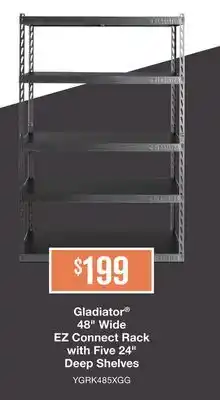 TA Appliances & Barbecues Gladiator 48 Wide EZ Connect Rack with Five 24 Deep Shelves offer