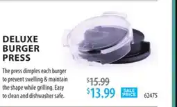 TA Appliances & Barbecues DELUXE BURGER PRESS The press dimples offer