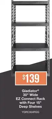 TA Appliances & Barbecues Gladiator 30 Wide EZ Connect Rack with Four 15 Deep Shelves offer