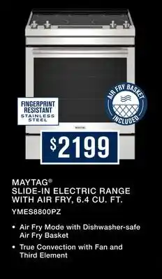 TA Appliances & Barbecues MAYTAG SLIDE-IN ELECTRIC RANGE WITH AIR FRY, 6.4 CU. FT offer