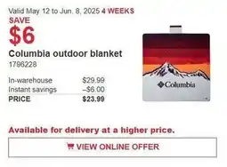 Costco Columbia outdoor blanket offer
