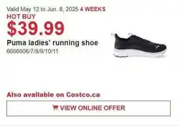 Costco Puma ladies' running shoe offer