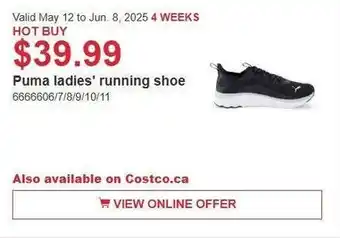 Costco Puma ladies' running shoe offer