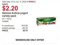 Costco Danone Activia yogurt variety pack offer