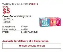 Costco Cove Soda variety pack offer