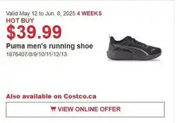 Costco Puma men's running shoe offer
