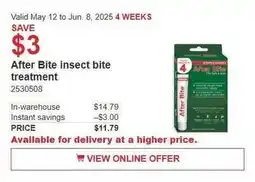 Costco After Bite insect bite treatment offer