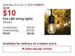 Costco Feit LED string lights offer