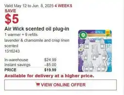 Costco Air Wick scented oil plug-in offer