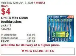 Costco Oral-B Max Clean toothbrushes offer