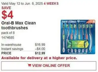 Costco Oral-B Max Clean toothbrushes offer