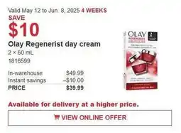 Costco Olay Regenerist day cream offer
