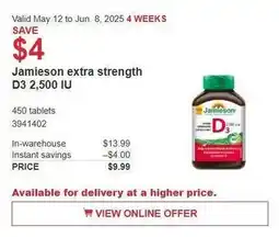 Costco Jamieson extra strength D3 2,500 IU offer