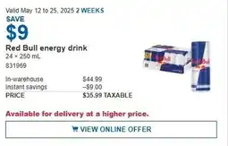 Costco Red Bull energy drink offer