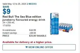 Costco Red Bull The Sea Blue edition juneberry flavoured energy drink offer