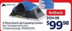 Walmart Ozark Trail 3-Piece Quick-Up Camping Combo Set offer