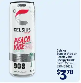Walmart Celsius Sunset Vibe or Peach Vibe Energy Drink offer