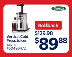 Walmart Vertical Cold Press Juicer offer