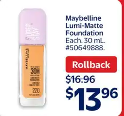 Walmart Maybelline Lumi-Matte Foundation offer