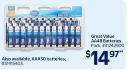 Walmart Great Value AA48 Batteries offer