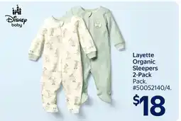 Walmart Layette Organic Sleepers 2-Pack offer