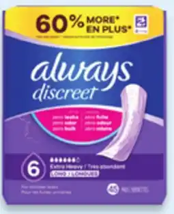 Walmart Always Discreet Incontinence Pads offer