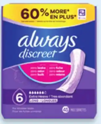 Walmart Always Discreet Incontinence Pads offer