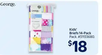 Walmart Kids Briefs 14-Pack offer