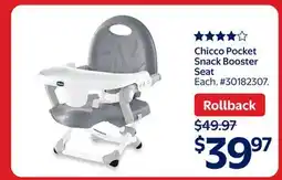 Walmart Chicco Pocket Snack Booster Seat offer
