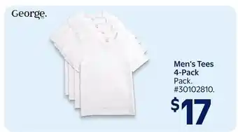 Walmart Men's Tees 4-Pack offer
