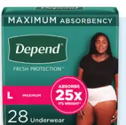 Walmart Depend Incontinence Underwear offer