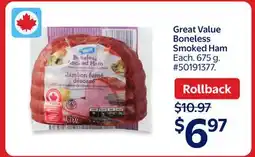 Walmart Great Values Boneless Smoked Ham offer