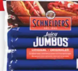 Walmart Schneiders Juicy Jumbos or Classic Recipe Smoked Sausages offer